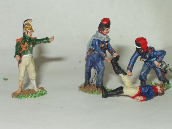 JS 72/0529 2 Cosaques détroussant 1 cuirassier polonais mort et1 Dragon français de la Garde (Prisonnier)